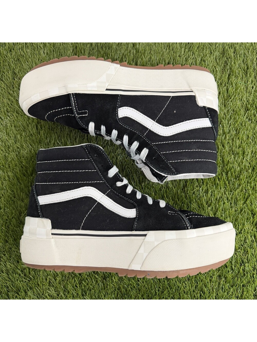 Vans SK8-Hi Platform Stacked Checkerboard Suede Men’s Size 7.5 Women’s Size 9 - Picture 5 of 9